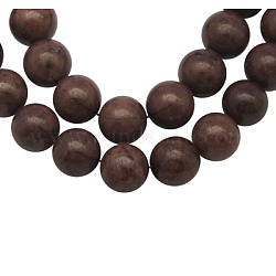 Природный нефрит машан бусины нитки, окрашенные, круглые, седло коричневый, 4 мм, отверстие : 0.7 мм, около 96 шт / нитка, 15.5 дюйм