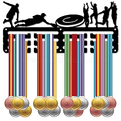 Soporte para colgar medallas de hierro con tema deportivo definitivo, estante de pared para exhibición, 3 línea, con tornillos, Deportes, 130x290mm, agujero: 5 mm