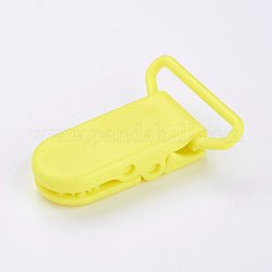 Clip porta ciuccio in plastica ecologica, giallo, 43x31x9mm