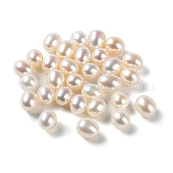 Culture des perles perles d'eau douce naturelles, sans trou, riz, niveau 8a+, fumée blanche, 6.5~9x6~7mm