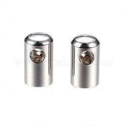 304 Stainless Steel Cord Ends, End Caps, Stainless Steel Color, 12x7mm, Hole: 3mm, Inner Diameter: 6mm