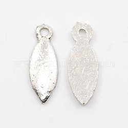 Tibetan Style Alloy Pendants, Cadmium Free & Lead Free, Horse Eye, Antique Silver Color, Size: about 15mm long, 5mm wide, 1mm thick, hole: 1mm