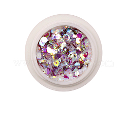 Accesorios de decoración de uñas brillantes, Con polvo de brillo y lentejuelas, diy sparkly paillette consejos uñas, formas mixtas, púrpura, polvo: 0.1~0.5x0.1~0.5 mm, lentejuelas: 0.5~5x0.5~5 mm