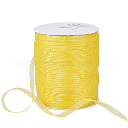 Organza Ribbon, Yellow, 1/4 inch(6mm), 500yards/Roll(457.2m/Roll)