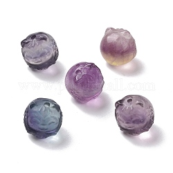 Perles de fluorite naturelles, chat, 12.5~13x12.5~13mm, Trou: 1.6mm