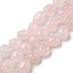 Natürlichen Rosenquarz Perlen Stränge, Nuggets Trommelstein, 10~14x9~10x8~9 mm, Bohrung: 1 mm, ca. 35~36 Stk. / Strang, 15.63''~15.79'' (39.7~40.1 cm)