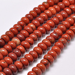 Natural Red Jasper Beads Strands, Rondelle, Grade AB, Red, 8x5mm, Hole: 1mm, about 75pcs/strand, 15.1 inch