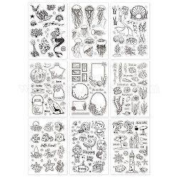 Globleland Acryl Briefmarken, für diy scrapbooking, Fotoalbum dekorativ, Karten machen, Briefmarkenblätter, Gemischte Muster, 16x11x0.3 cm, 9 Muster, 1 Blatt / Muster, 9 Blätter