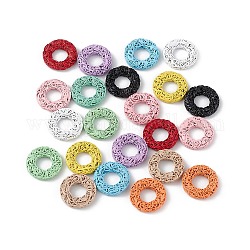 Anillos de enlace de hierro, anillo redondo, color mezclado, 15.5x3.5mm, diámetro interior: 7 mm