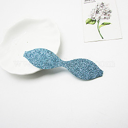 Glitter Non Woven Fabric Decoration Accessories, with Paillette/Sequins, Hair Bow, Bowknot, Steel Blue, 105x25x0.02mm