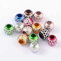 Aluminum European Beads, Rondelle, Mixed Color, 11x10mm, Hole: 5mm