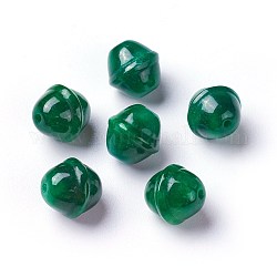 Perles naturelles en jade du Myanmar/jade birmane, teinte, cloche, 10x10mm, Trou: 1.4mm