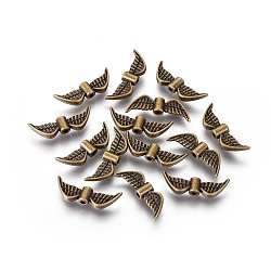 Perles en alliage de style tibétain, sans cadmium et sans plomb, ange aile, bronze antique, 7.5x21.5x3mm, Trou: 1mm