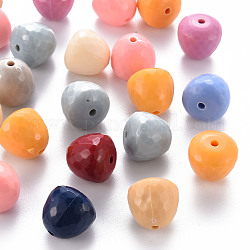 Opake Legierung Perlen, facettiert, Träne, Mischfarbe, 15x14.5 mm, Bohrung: 2 mm