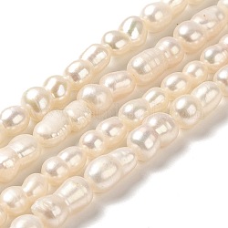 Hebras de perlas de agua dulce cultivadas naturales, maní, encaje antiguo, 9~16x6~7mm, agujero: 0.5 mm, aproximamente 38~40 pcs / cadena, 15.94~16.34'' (40.5~41.5 cm)