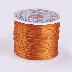 Chaîne de cristal élastique plat, fil de perles élastique, pour la fabrication de bracelets élastiques, orange foncé, 0.5mm, environ 49.21 yards (45 m)/rouleau