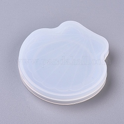 DIY Shell Mirror Lid Silicone Molds, Resin Casting Molds, For UV Resin, Epoxy Resin Jewelry Making, White, 74.5x74x7.4mm/74x74x5.5mm