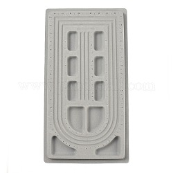Plastic Flocking Bead Design Boards, Beads Trays, Necklace Design Boards, Gray, Size: about 27cm wide, 49cm long, 2cm thick
