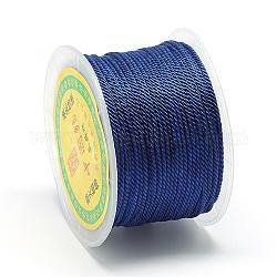 Nylon Threads, Milan Cords/Twisted Cords, Medium Blue, 1.5~2mm, about 54.68 yards(50m)/roll