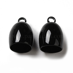 Spray Painted 201 Stainless Steel Cord Ends, End Caps, Bell, Black, 14x10mm, Hole: 2mm, Inner Diameter: 7.8mm