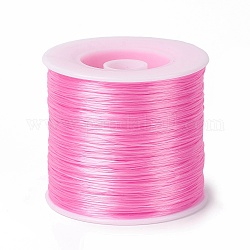400 м плоская эластичная хрустальная нить, эластичная нить для бисера, для изготовления эластичного браслета, розовый жемчуг, 0.2 мм, шириной 1 мм , около 446.81 ярда (400 м) / рулон
