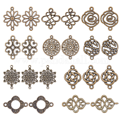 Connecteurs de liens de style tibétain sunnyclue, formes mixtes, sans nickel, bronze antique, 7.4x7.2x1.7 cm, 60 pcs / boîte