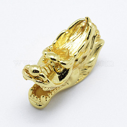Messing Perlen, Drachenkopf, golden, 25x9x13 mm, Bohrung: 2~5 mm
