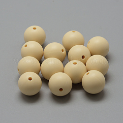 Perles de silicone écologiques de qualité alimentaire, ronde, mocassin, 8~10mm, Trou: 1~2mm
