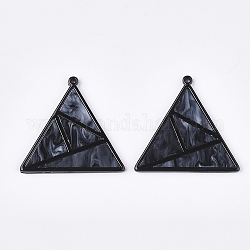 Cellulose Acetate(Resin) Pendants, Triangle, Slate Gray, 45x47.5x3mm, Hole: 1.8mm