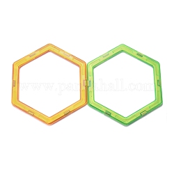 DIY Kunststoff magnetische Bausteine, 3d Bausteine Bau Spielbretter, für Kinder, die Spielzeug bauen, Geschenkzubehör, Hexagon, zufällige einzelne Farbe oder zufällige Mischfarbe, 109x124x6 mm