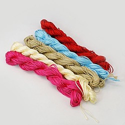 Nylon Thread, Nylon Jewelry Cord for Custom Woven Bracelets Making, Mixed Color, 1mm, about 26.24 yards(24m)/bundle, 10bundles/bag, about 262.46 yards(240m)/bag