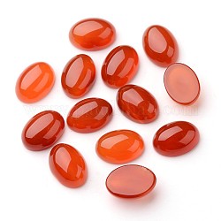 Grade A Natural Red Agate Oval Cabochons, Dyed, Orange Red, 18x13x7mm