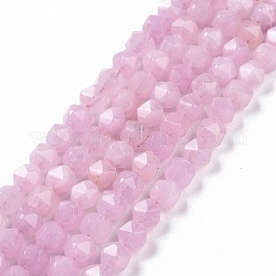 Chapelets de perles de quartz naturel, polygone facettes, teints et chauffée, Prune, 7.5~8x8x8mm, Trou: 1.2mm, Environ 48 pcs/chapelet, 15.35 pouce (39 cm)