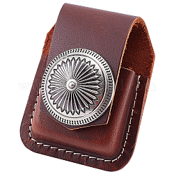 GORGECRAFT 77 MM Long Leather Lighter Pouch Lighter Belt Sheath with Alloy Snap Button for Belt Lighter (Coconut Brown)
