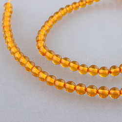 Transparent Resin Round Bead Strands, Goldenrod, 4mm, Hole: 1mm, about 92pcs/strand, 15.2inch