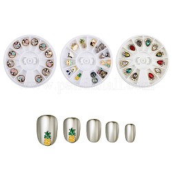 Cabochon in lega e vetro con strass e resina, nail art accessori decorativi, forme misto, colore misto, 200x140mm
