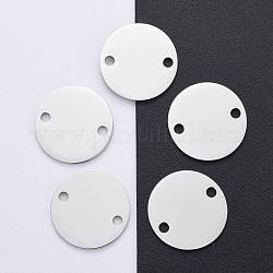 Conectores de enlaces de acero inoxidable 201, pulido manual, plano y redondo, color acero inoxidable, 16x1.5mm, agujero: 1 mm