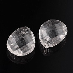 Transparent Acrylic Pendants for Curtains, Faceted Teardrop, Clear, about 18mm long, 13mm wide, 6mm thick, hole: 2mm, about 670pcs/500g