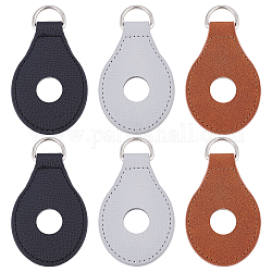 Wadorn 3 paar 3 farben pu leder taschenriemen hängeverschluss finden, mit eisernen D-Ringen, für gummitasche eva handtasche, Träne, Mischfarbe, 10x5.5x0.47 cm, Bohrung: 19 mm, 1 Paar / Farbe