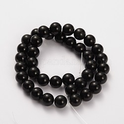 Natürlichen Edelstein Obsidian runden Perlen Stränge, 4 mm, Bohrung: 0.8 mm, ca. 97 Stk. / Strang, 15.5 Zoll