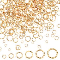 PH PandaHall 300pcs 14K Gold Plated Jump Rings, 6 Size Brass Open Jump Rings Golden Connector Rings Jewelry Making Supplies for Choker Necklaces Bracelet Jewelry Repair, Diameter: 3~8mm