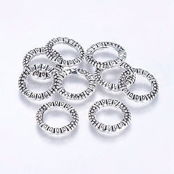 Tibetan Silver Linking Rings, Circle Frames, Lead Free & Cadmium Free, Antique Silver, about 17mm in diameter, 3mm thick, hole: 11mm