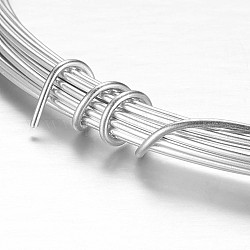 Fil d'aluminium rond, fil d'artisanat en métal pliable, pour la fabrication de bijoux en perles, couleur d'argent, 9 jauge, 3mm, 10 m/rouleau (32.8 pieds/rouleau)