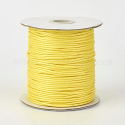 Cordón de poliéster encerado coreano ecológico, amarillo, 0.8mm, alrededor de 174.97 yarda (160 m) / rollo