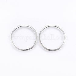 Anillos de enlace de 201 acero inoxidable, anillo, color acero inoxidable, 20x0.8mm, 17 mm de diámetro interior