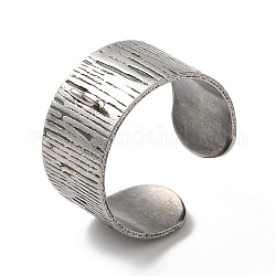 304 Stainless Steel Open Cuff Ring Components, Loop Ring Base, Stainless Steel Color, Hole: 2mm, US Szie 7(17.3mm)