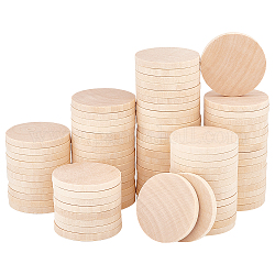 Pandahall elite 100pcs découpes de bois d'herbe, morceaux de bois non finis, plat rond, bisque, 4.95x0.5 cm