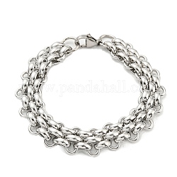 304 Stainless Steel Mesh Chain Bracelet, Stainless Steel Color, 8 inch(20.4cm)