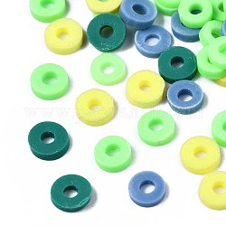 Manuell Polymer Ton Perlen, heishi Perlen, Disc / Flachrund, Mischfarbe, 4x0.5~1.5 mm, Bohrung: 1.5 mm, ca. 66600 Stk. / 1000 g