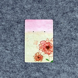 100 pezzo di carte espositive di gioielli in carta per la visualizzazione di collane di orecchini, rettangolo, fiore, 9x6cm